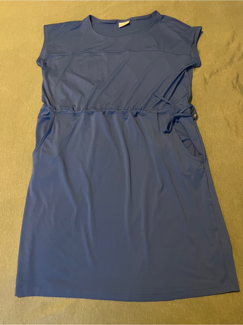 Columbia Cold Bay 2 Dress Steel Blue Cap Sleeve Drawstring Waist Pockets Size L